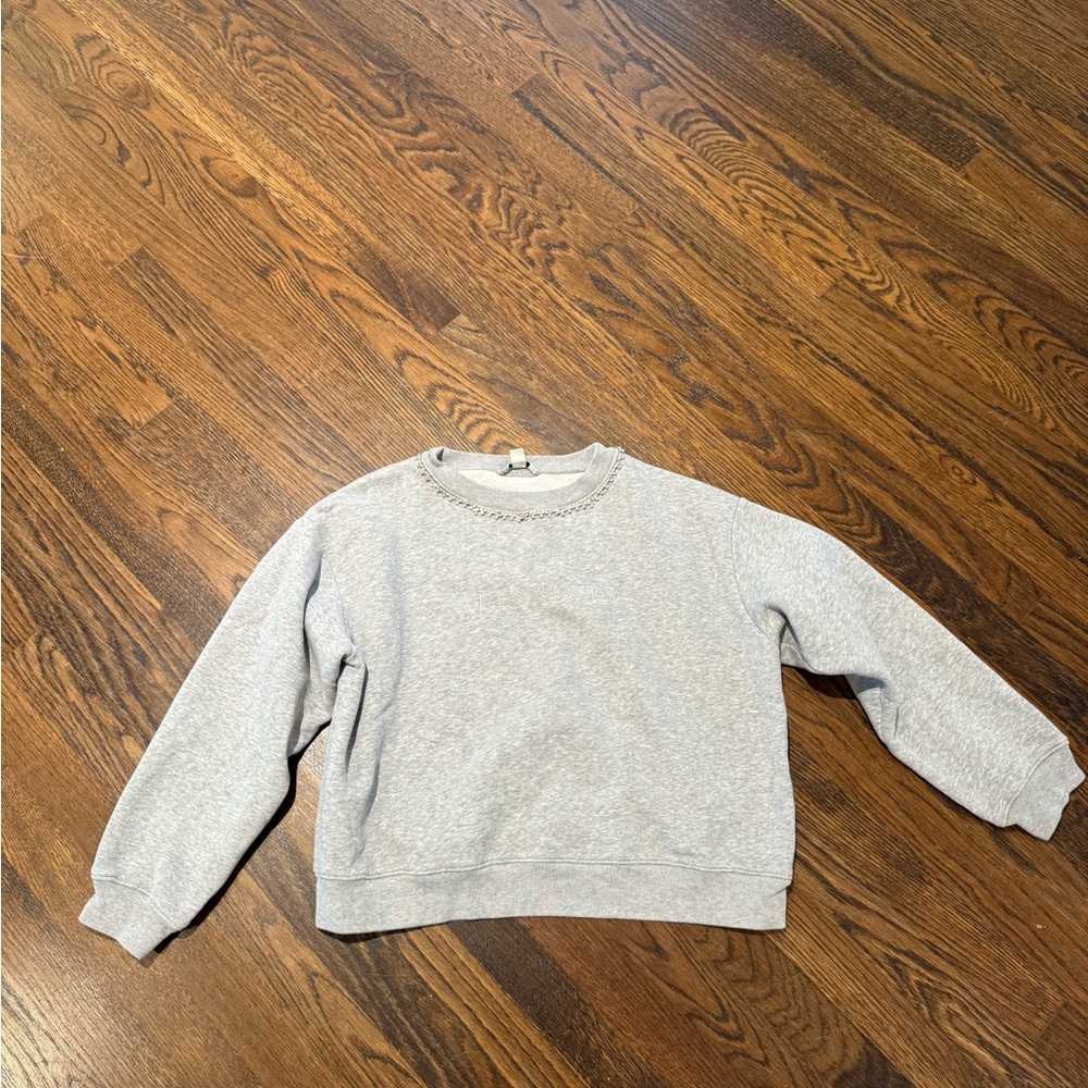 All Saints Women's Light Gray Crew Neck Sweater